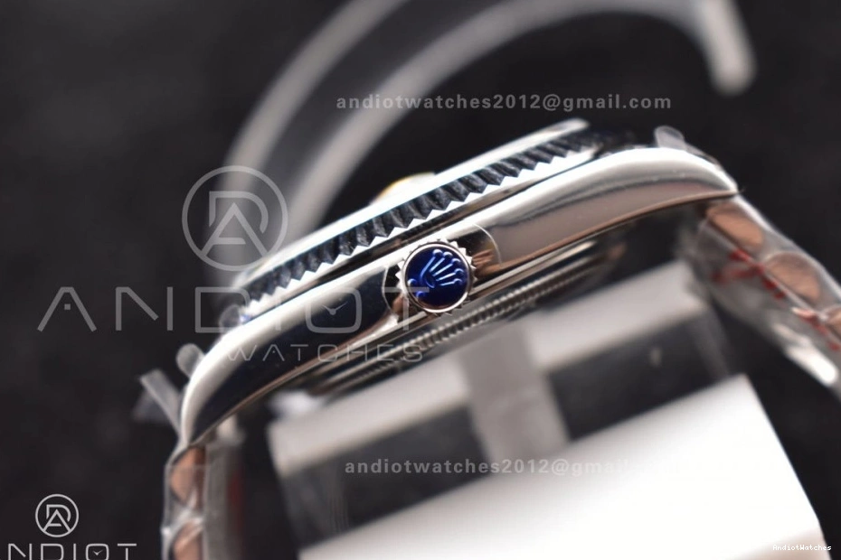 710 GMF Arabic A3255 Steel Dial Cozy Markers SS Blue V on DayDate President Bracelet 40 Iced 904L 1025